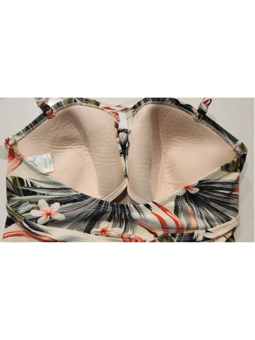 Kona Sol Women's One Piece Swimsuit Large L Floral Tropical Palm Leaf Textured - Picture 3 of 8